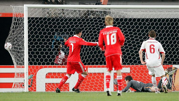 Das 1:0 durch Salvio: Nach einer Ecke gingen die Portugiesen in der 30. Minute in Führung.