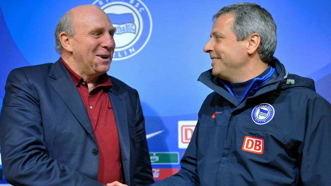 Damals gemeinsam in Berlin: Dieter Hoeneß und Lucien Favre.