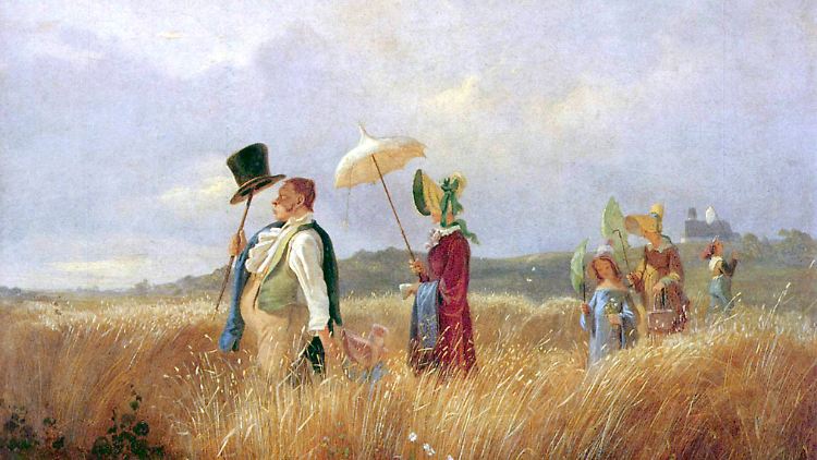 "Der Sonntagsspaziergang" einer bürgerlichen Familie (Bild von Carl Spitzweg von 1841).