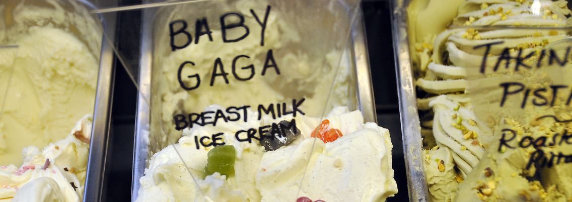 Eiscreme aus Leihbusen-Milch. Lecker!