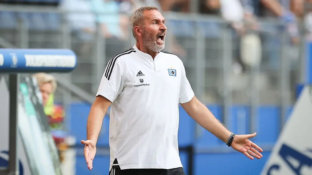Hamburgs-Trainer-Tim-Walter-gestikuliert-am-Spielfeldrand