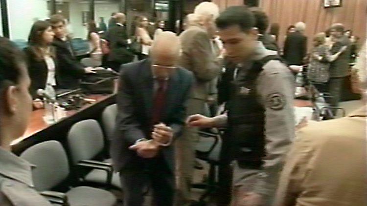 Videla am ersten Tag des Prozesses.