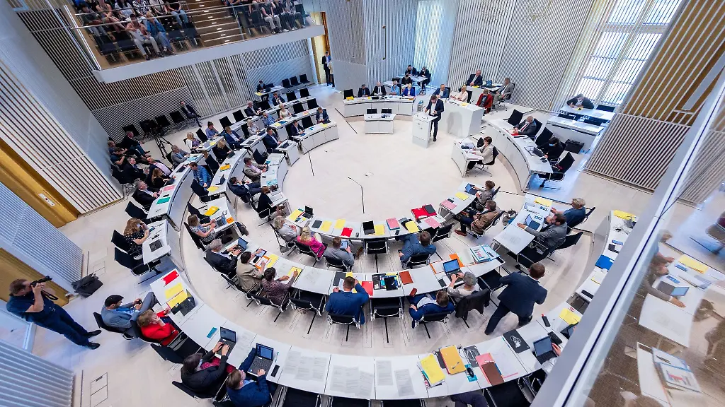 Abgeordnete-nehmen-an-einer-Landtagssitzung-teil
