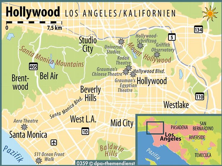 Die wenigen sehenswerten Reste des alten Hollywood wie das Grauman's Chinese Theatre konzentrieren sich am Hollywood Boulevard.