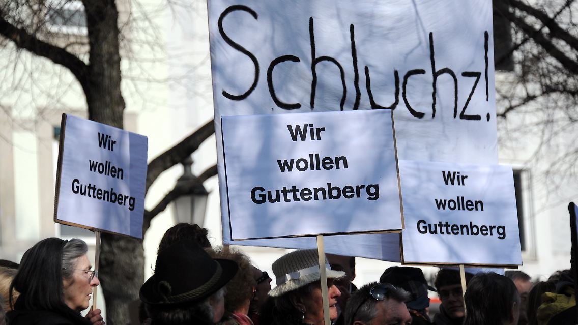 Demonstranten auf dem Münchner Rindermarkt.