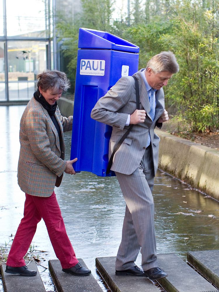 Der Wasserrucksack benötigt nur wenig Ressourcen.