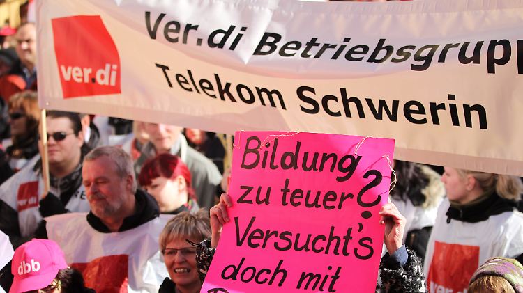 Streikende in Mecklenburg-Vorpommern.