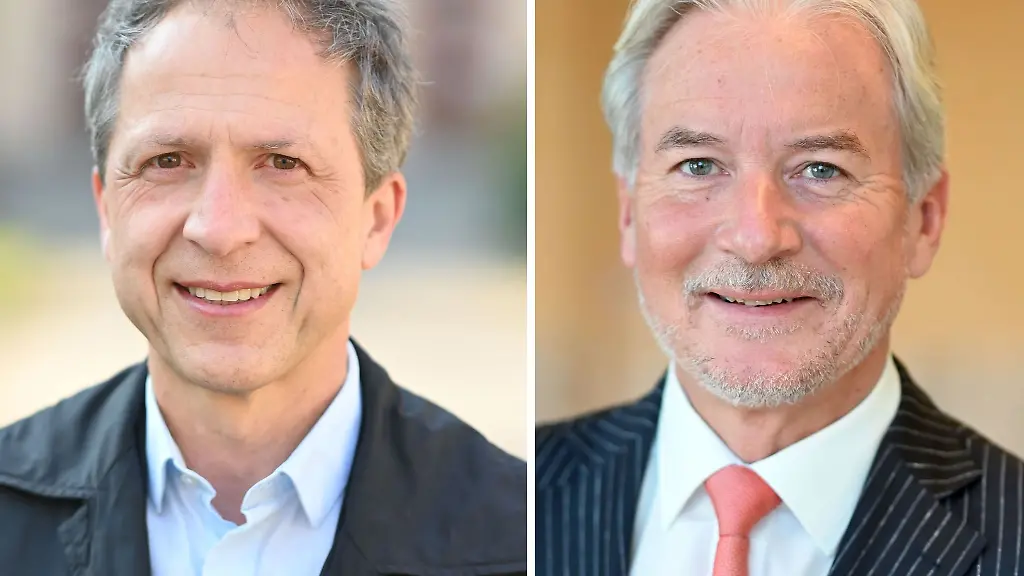 Kandidaten-zur-Oberbuergermeisterwahl-Roland-Kaiser-Buendnis-90-Die-Gruenen-und-Dietmar-Spaeth-parteilos