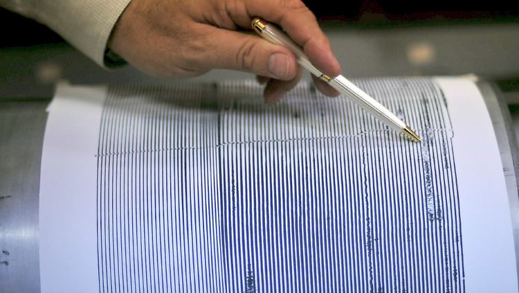 Die Aufzeichnung eines Seismografen.