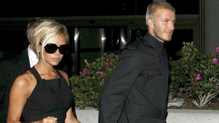 Vollkommen überrascht: Die Beckhams.