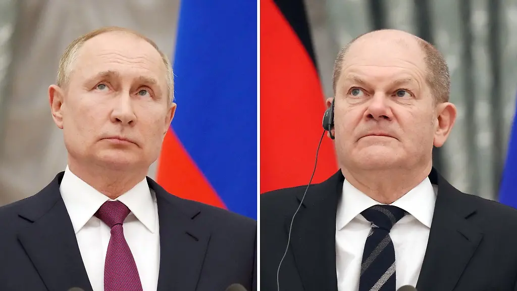 Bundeskanzler-Olaf-Scholz-SPD-r-und-Russlands-Praesident-Wladimir-Putin