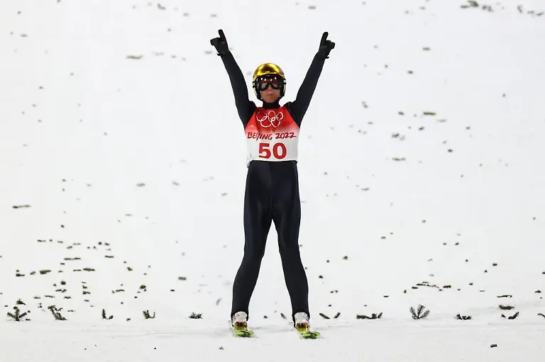 Skispringer-Karl-Geiger-gewann-die-Bronzemedaille