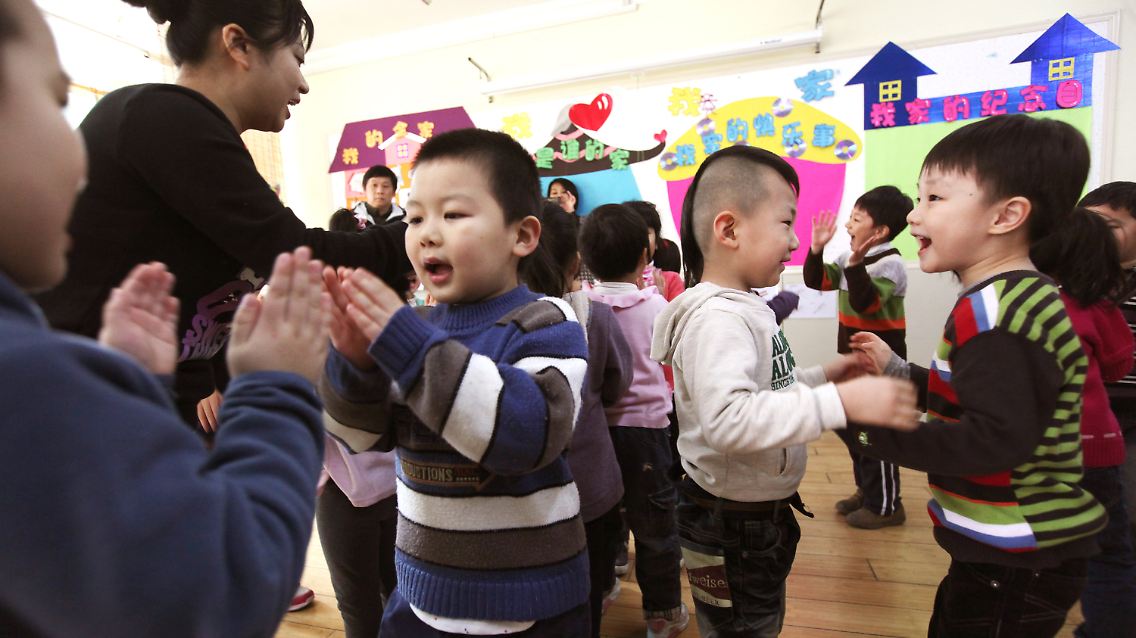 Kinder in Peking in einem Kindergarten: Im Land der Ein-Kind-Politik ist jeder Nachwuchs für die Eltern besonders kostbar, weil einmalig.
