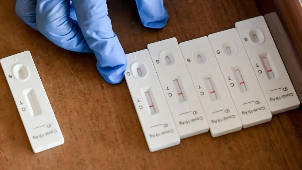 Eine-Pflegekraft-sortiert-Testergebnisse-von-Corona-Schnelltests