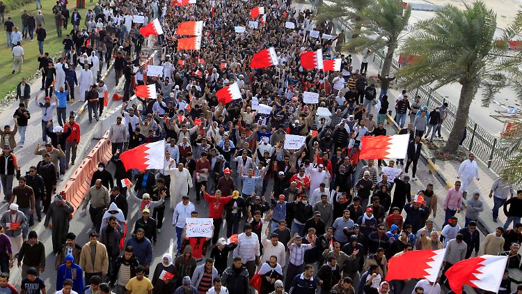 Proteste im arabischen Königreich Bahrain.