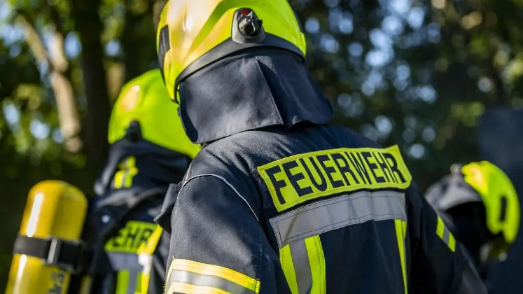 Feuerwehrleute-stehen-zusammen-um-den-Einsatz-zu-besprechen