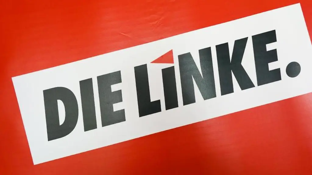 Das-Logo-der-Partei-Die-Linke-steht-auf-rotem-Grund