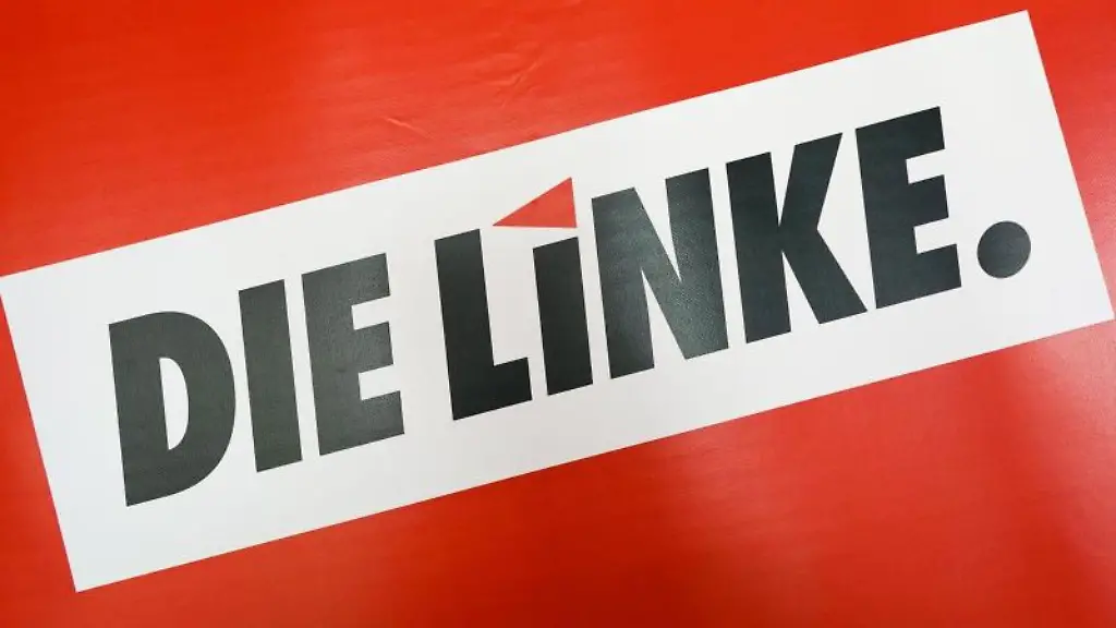 Das-Logo-der-Partei-Die-Linke-steht-auf-rotem-Grund