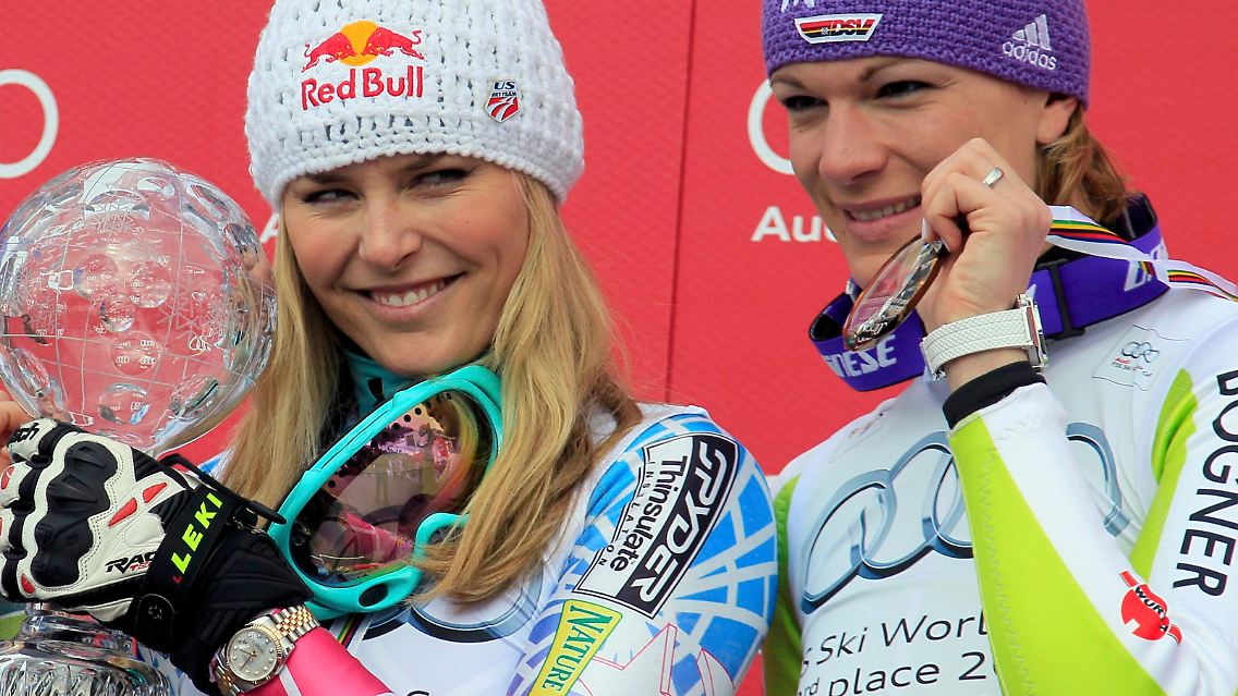 Wer bekommt die Große Kugel? Lindsey Vonn und Maria Riesch.