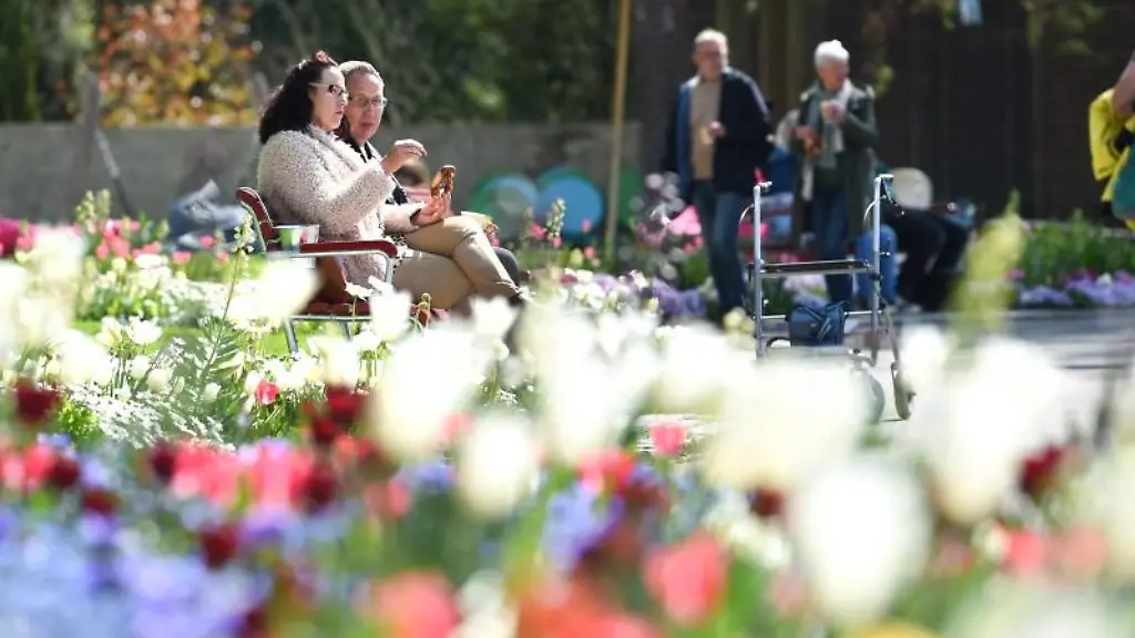 Zwei-Besucher-sitzen-inmitten-der-Blumenpracht-auf-dem-Gelaende-der-Landesgartenschau-in-Ueberlingen