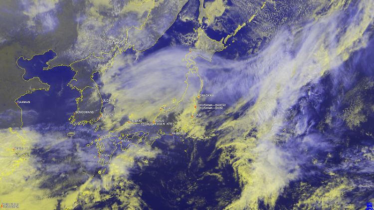 Das Satellitenbild vom 15.03.2011, 04:00 MEZ, zeigt Japan und die Umgebung.