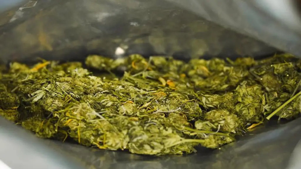 Von-der-Polizei-sichergestelltes-Marihuana-liegt-in-einem-Beutel