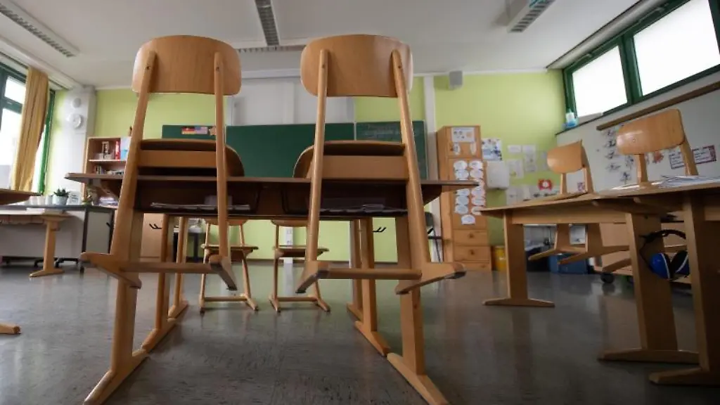 Ein-leeres-Klassenzimmer-an-einer-Grundschule