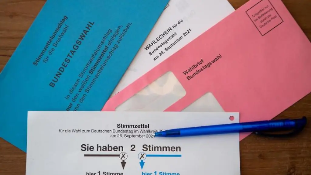 Briefwahlunterlagen-fuer-die-Bundestagswahl-2021-mit-Stimmzettel-und-Stimmzettelumschlag