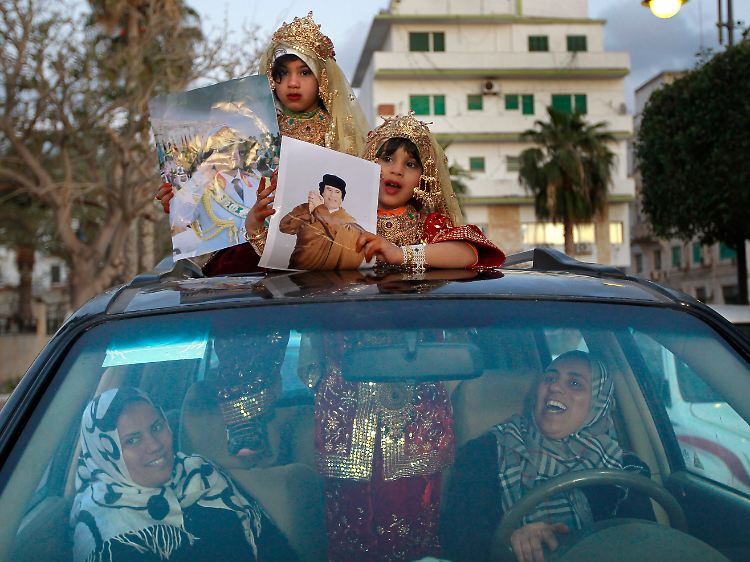 Gaddafi-Anhänger in Tripolis.