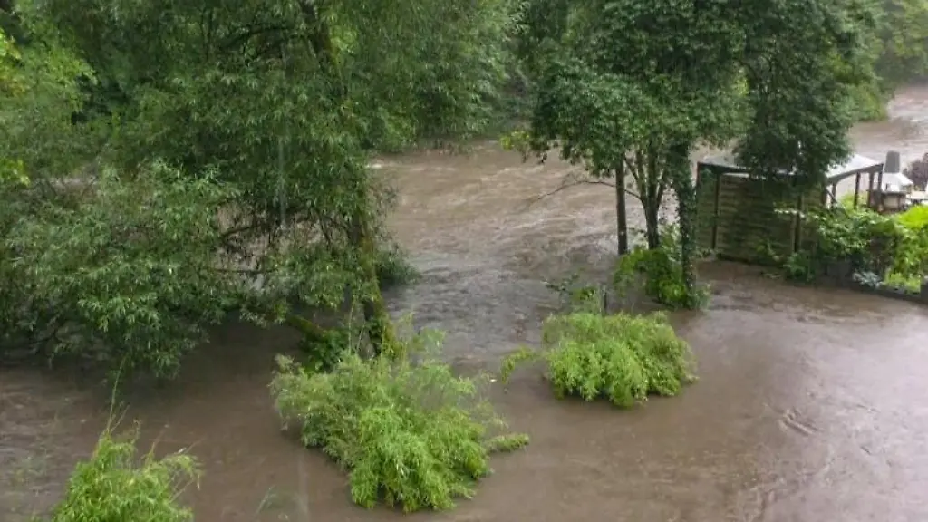 Ein-Gewaesser-ist-ueber-die-Ufer-getreten