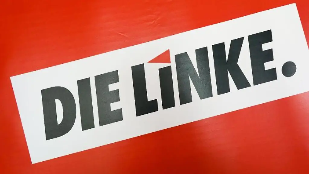 Das-Logo-der-Partei-Die-Linke-steht-auf-rotem-Grund