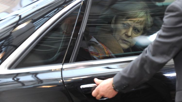 Merkel bei ihrer Ankunft in Brüssel.