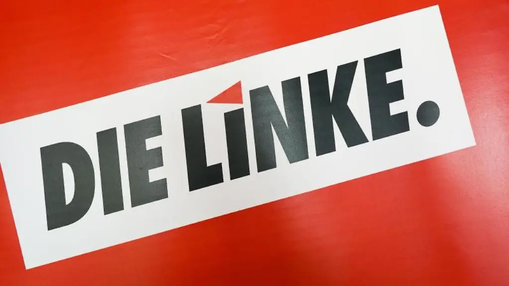Das-Logo-der-Partei-Die-Linke-steht-auf-rotem-Grund