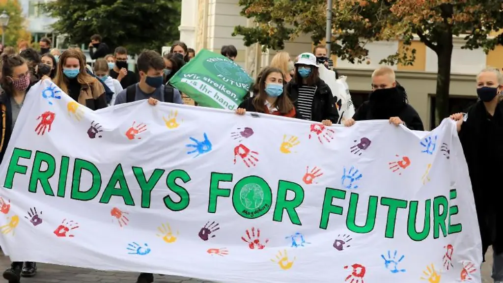 Demonstranten-der-Klimaschutzbewegung-Fridays-for-Future-protestieren-im-September-2020-auf-dem-Domplatz-und-fordern-eine-bessere-Klimapolitik