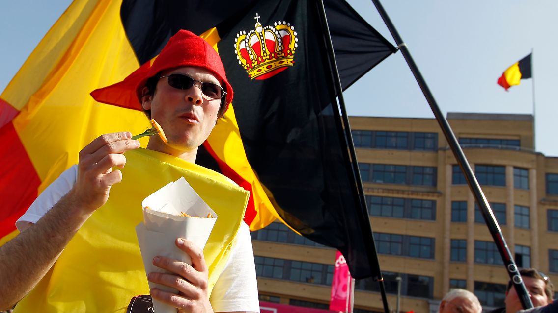 Ein Kämpfer für Belgien: "Fritten-Revolutionär" in Brüssel.