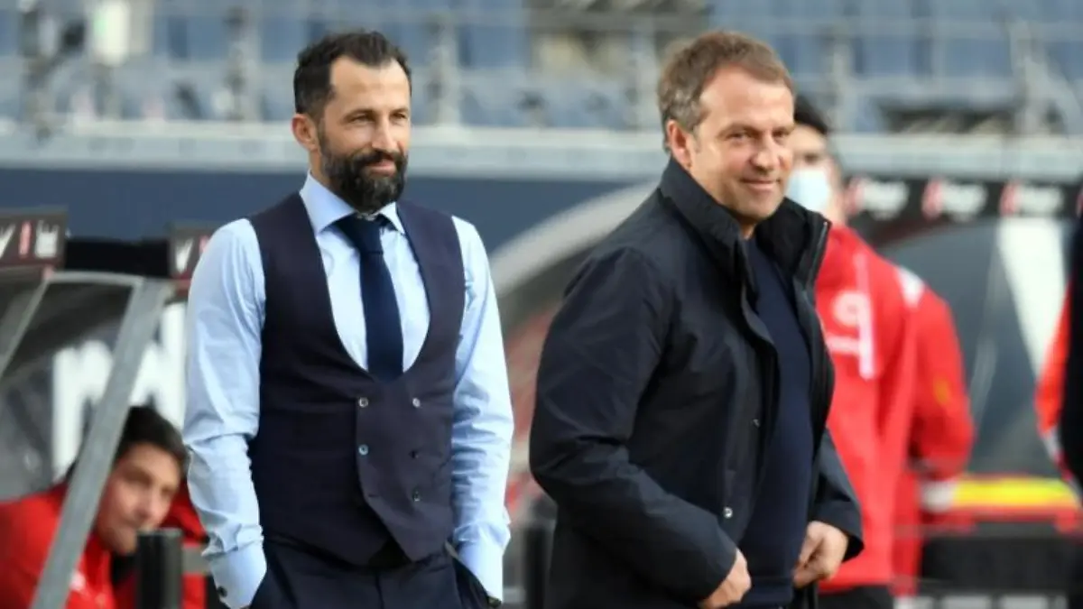 Muenchens-Trainer-Hansi-Flick-und-Hasan-Salihamidzic-Muenchens-Sportdirektor