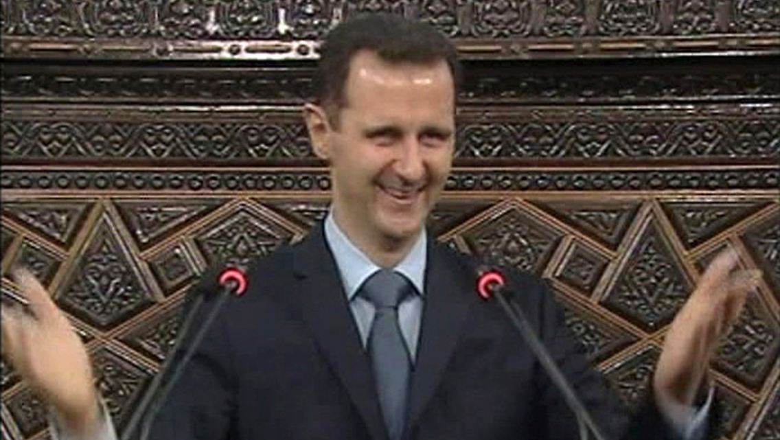 Assads Rede wurde im Staatsfernsehen übertragen und war perfekt geplant.