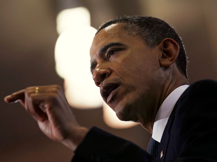 Obama hielt seine Rede zur Energiesicherheit an der Georgetown-Universität in Washington D.C.