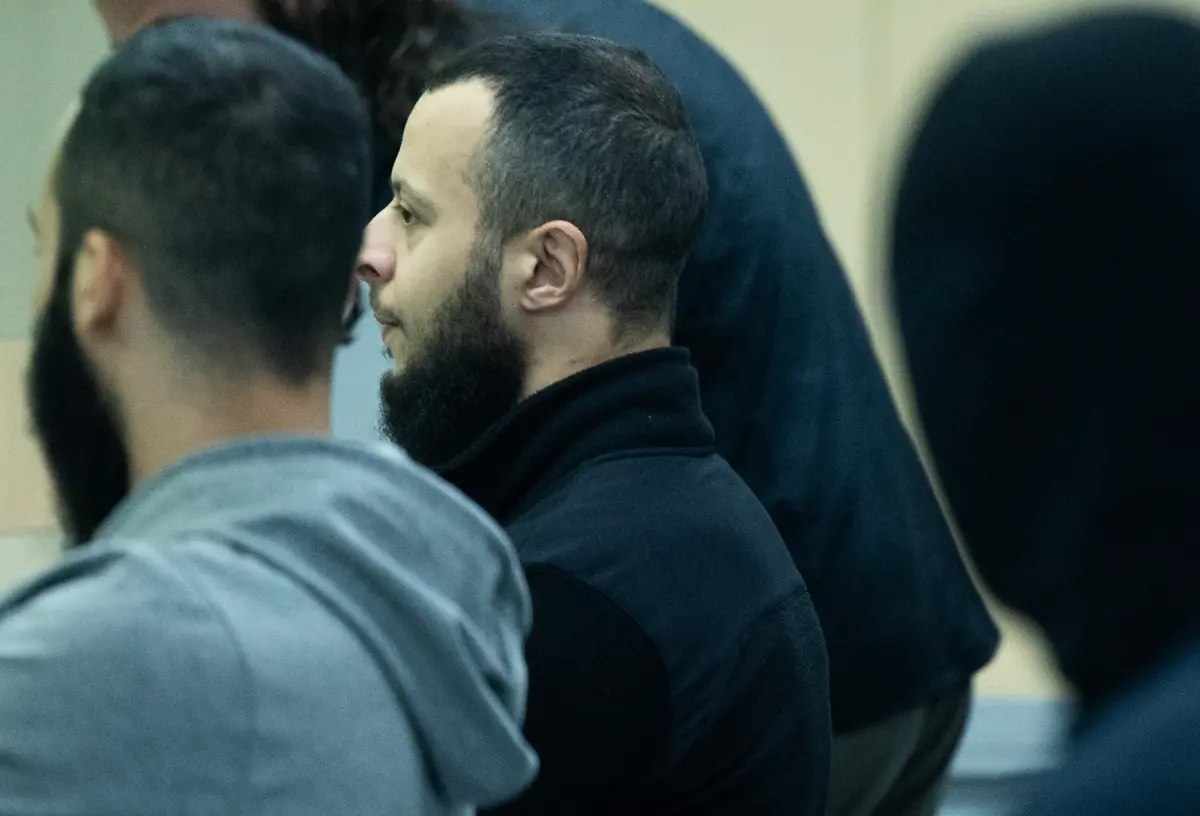 Attention-all-users-first-unblurred-Belga-picture-of-this-person-Please-take-into-consideration-that-the-publication-of-this-unblurred-picture-should-match-with-your-local-deontological-code-and-or-legal-constraints-Accused-Salah-Abdeslam-pictured-at-a-session-to-read-the-verdict-of-the-trial-of-the-terrorist-attacks-of-March-22-2016-at-the-Brussels-Capital-Assizes-Court-Tuesday-25-July-2023-at-the-Justitia-site-in-Haren-Brussels-On-March-22-2016-32-people-were-killed-and-324-got-injured-in-suicide-bombings-at-Zaventem-national-airport-and-Maalbeek-Maelbeek-metro-station-which-were-claimed-by-ISIL