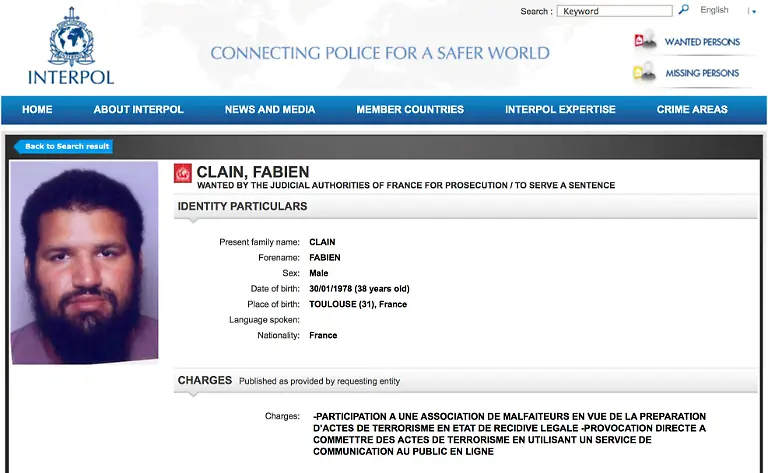 FILE-This-Thursday-Sept-22-2016-screen-grab-from-the-Interpol-wanted-persons-web-page-shows-a-red-notice-for-Fabien-Clain-French-jihadist-Fabien-Clain-known-as-the-voice-of-the-group-has-been-killed-in-an-airstrike-in-Syria-in-the-extremists-last-pocket-there