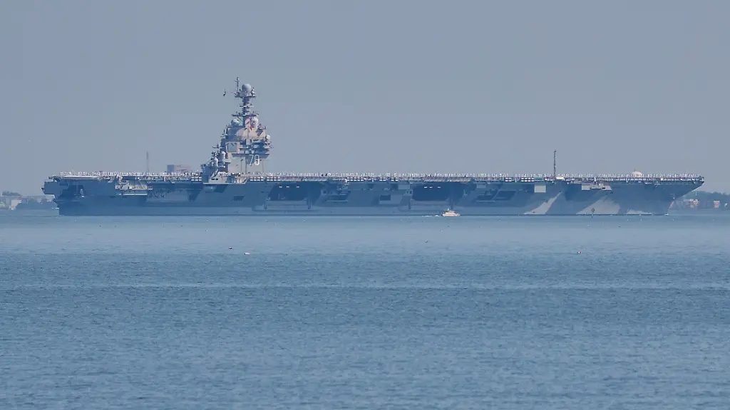 The-USS-Gerald-R-Ford-aircraft-carrier-leaves-Naval-Station-Norfolk-Tuesday-June-23-2025-in-Norfolk-Va