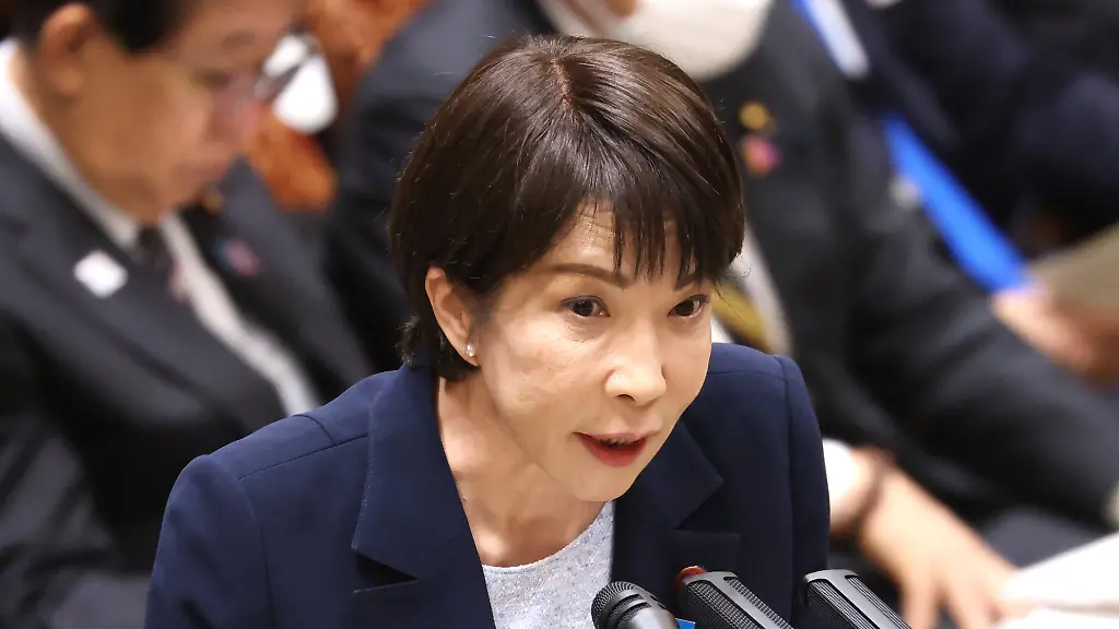 November-14-2025-Tokyo-Japan-Japanese-Prime-Minister-Sanae-Takaichi-answers-a-question-at-Upper-House-s-budget-committee-session-at-the-National-Diet-in-Tokyo-on-Friday-November-14-2025
