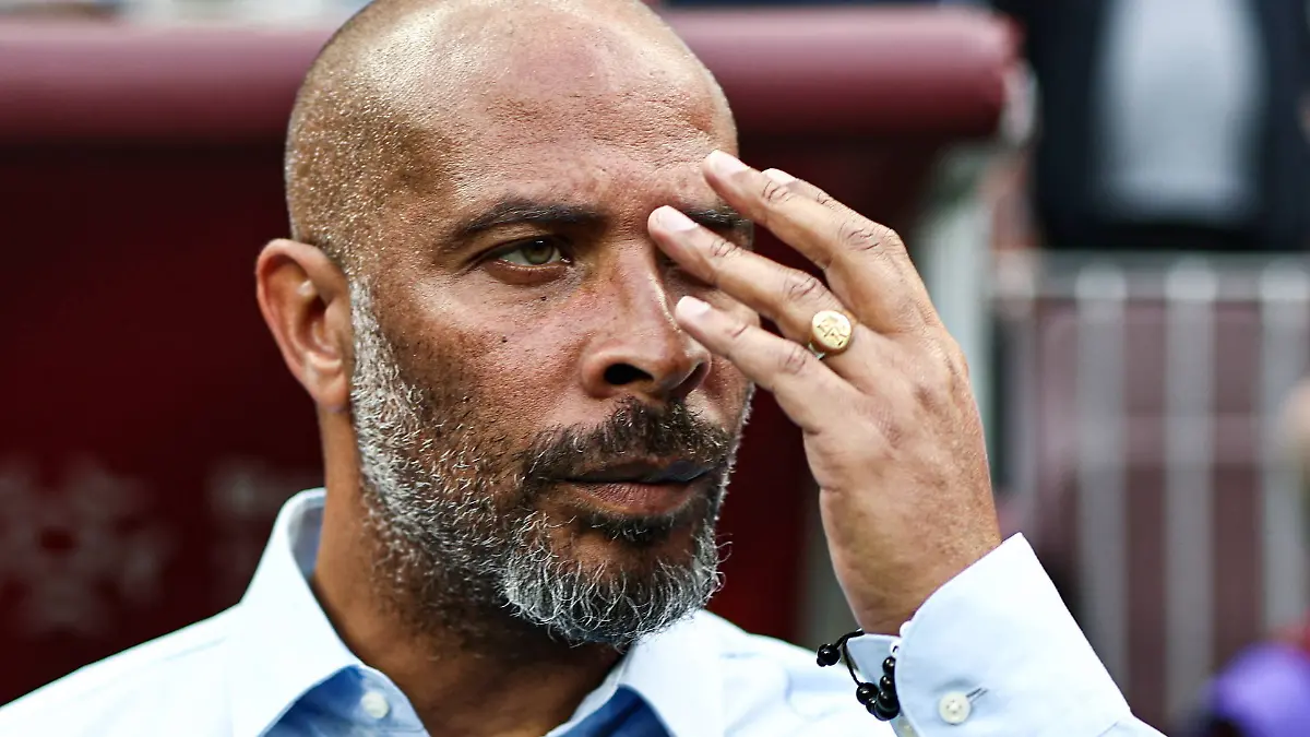 RUSSIA-MOSCOW-JUNE-6-2025-Eric-Chelle-head-coach-of-the-Nigeria-national-football-team-looks-on-before-the-start-of-a-friendly-football-match-between-Russia-and-Nigeria-at-Luzhniki-Stadium