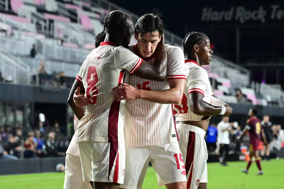 Players-of-Canada-celebrate-a-goal-during-in-a-friendly-mach-between-the-national-teams-of-Venezuela-and-Canada-at-the-Chase-Stadium-in-Fort-Lauderdale-United-States-18-November-2025