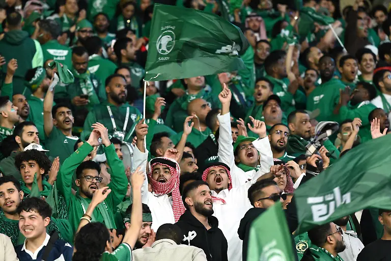 Supporters-of-Saudi-Arabia-react-during-the-2026-World-Cup-Asian-qualification-football-match-between-Australia-and-Saudi-Arabia-at-the-Melbourne-Rectangular-Stadium-in-Melbourne-on-November-14-2024
