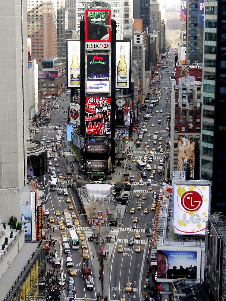 Der Times Square ohne Autos - bisher kaum vorstellbar. (Archivfoto vom Dezember 2006)