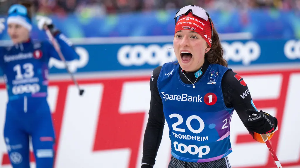 ARMBRUSTER-Nathalie-Deutschland-im-Ziel-NOR-FIS-Nordische-Ski-Weltmeisterschaft-Trondheim-Granasen-Nordische-Kombination-5-km-Gundersen-Frauen-Langlauf-Wettkampftag-4-Saison-2024-2025-02-03-2025-NOR-FIS-Nordische-Ski-Weltmeisterschaft-Trondheim-Granasen-Wettkampftag-4-Saison-2024-2025-02-03