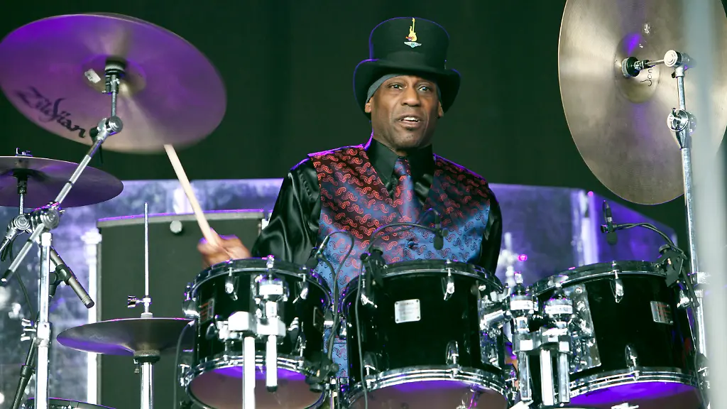 CHARLOTTE-NC-JULY-22-Drummer-Jellybean-Johnson-of-Morris-Day-The-Time-performs-at-PNC-Music-Pavilion-on-July-22-2016-in-Charlotte-North-Carolina