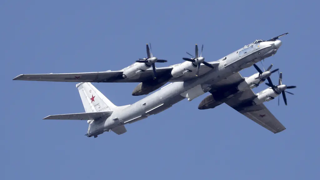 ST-PETERSBURG-RUSSIA-JULY-29-2018-A-Tupolev-Tu-142M-anti-submarine-warfare-aircraft-takes-part-in-a-parade-marking-Russian-Navy-Day