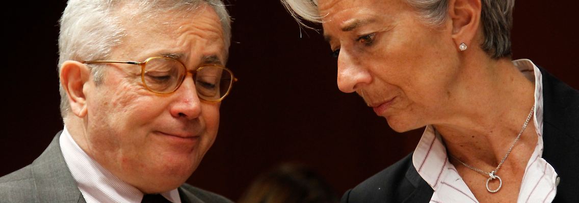 Ernste Worte unter Finanzministern: Christine Lagarde aus Frankreich (rechts) spricht am Rande des EU-Ministertreffens am 21. März mit Giulio Tremonti.